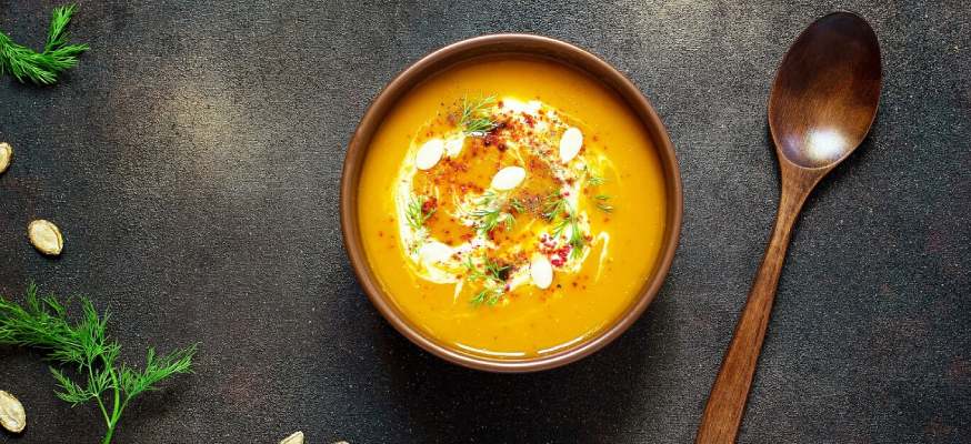 Harissa maple butternut soup